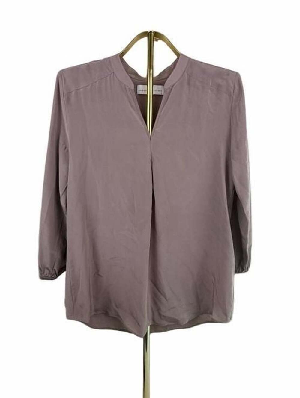 Amanda Uprichard Silk Blouse Size S Mauve Popover V-Neck Top